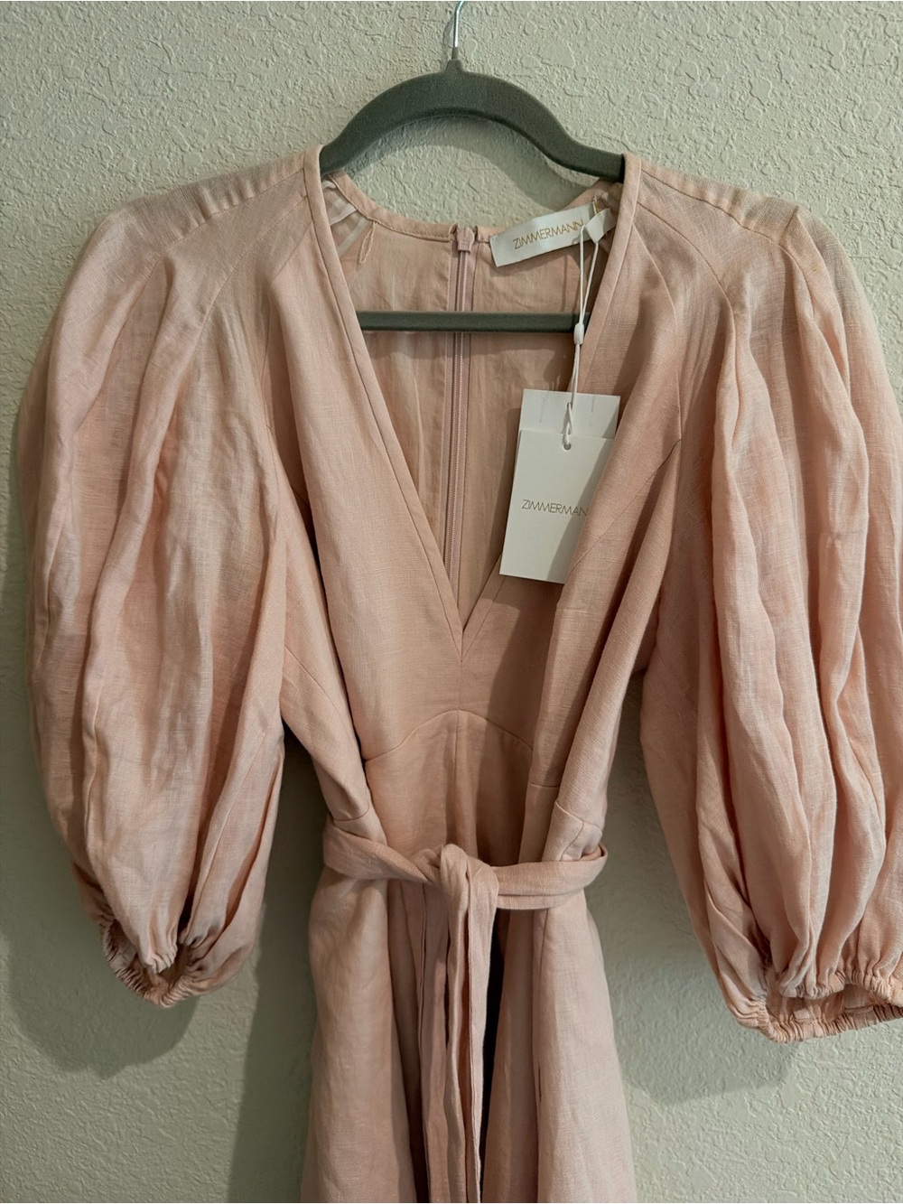 Zimmermann Blush Dancer Day Mini Dress with V-Neck
